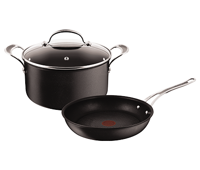 Tefal Jamie Oliver Cook's Direct Stainless Steel Frying Pan, 5 Piece Cookware Set, Non-Stick Coating, Heat Indicator, Riveted